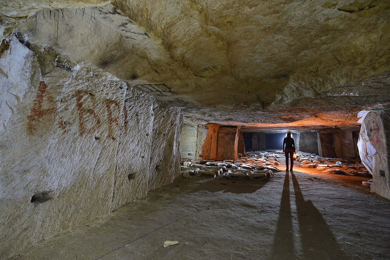 Un abri de défense passive dans une carrière d'Indre-et-Loire.