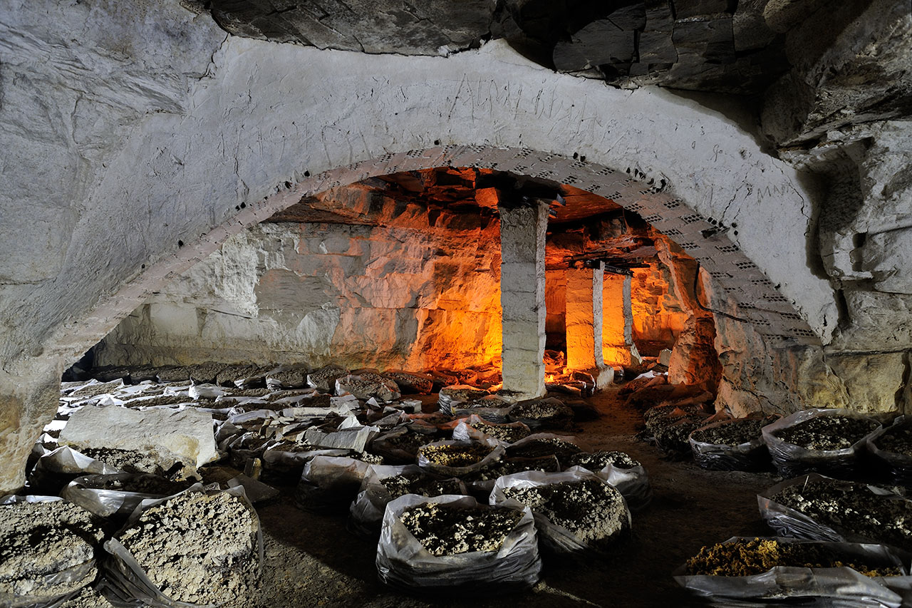 Arche et alignement de piliers maçonnés