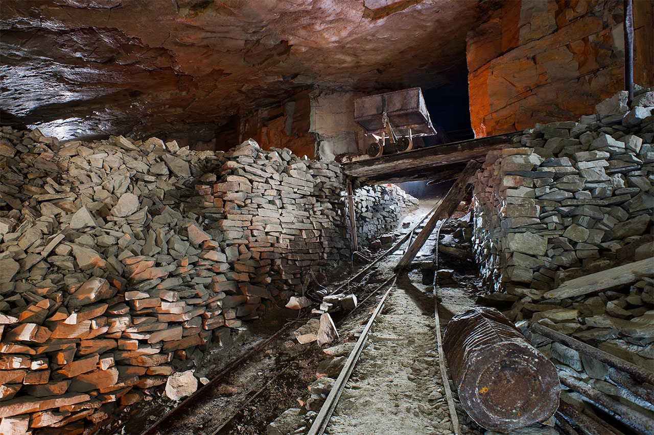Wagonnet, carrière souterraine de grès.